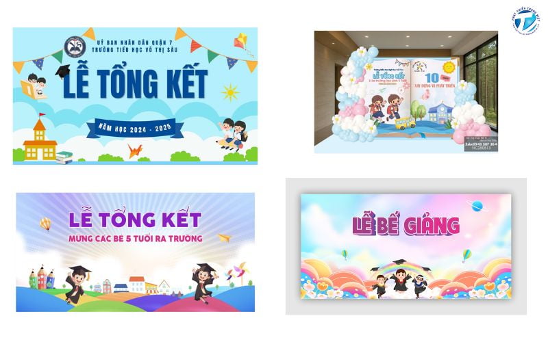 Phông tổng kết năm học mầm non dễ thương